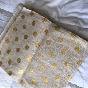 Gold Polka Dot and Burlap Table Runner